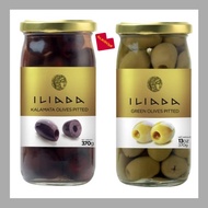 ILIADA Kalamata Olives Pitted -370g , ILIADA Green Olives Pitted - 370g