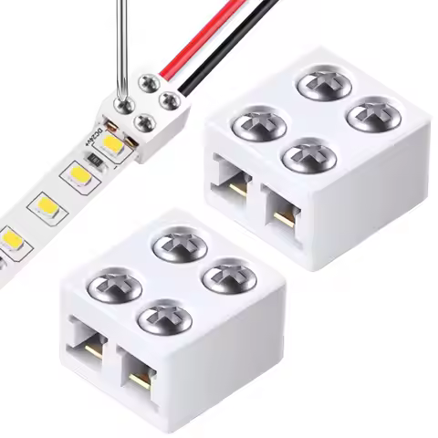 LED Strip Connectors 2Pin 8mm 5V/12V/24V Versatile LED Light Solderless Connector Adapter for 22AWG/