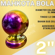 2 Inch Rainbow Ball Crown SUS 201