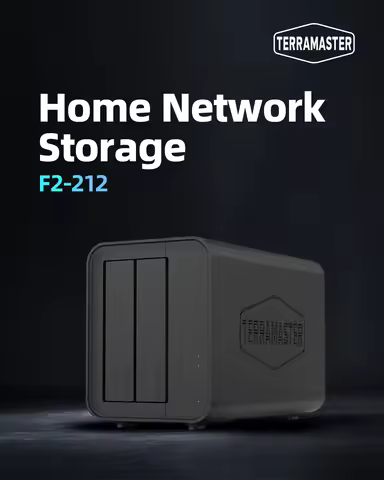 TERRAMASTER F2-212 2Bay NAS - Quad Core 1GB RAM DDR4 Personal Private Cloud Network Attached Storage
