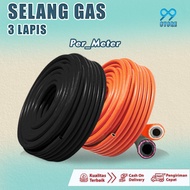 SELANG GAS 3 LAPIS STANDAR SNI PERMETER / SELANG GAS KEPALA REGULATOR ANTI BOCOR / SELANG GAS TERLAR