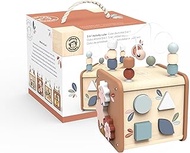 Speedy Monkey SP1020 5-in-1 Activity Cube 21.8 x 21 x 34 cm Colourful, Wooden Toy for Children, Lovi