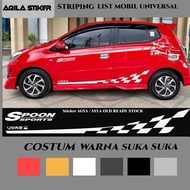 STIKER MOBIL AYLA AGYA STIKER KEREN AKSESORIS STRIPING MOBIL SIMPLE MINIMALIS