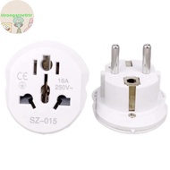 Strongaroetrtr 16A Universal EU Travel Adapter Euro Converter UK US AU To EU AC Power Socket Plug Tr