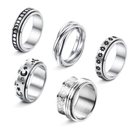 LOYALLOOK Fidget Ring Spinner Ring Anxiety Ring Fidget Rings for Anxiety for Women Stainless Steel R