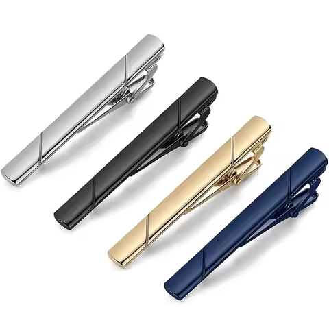 Clothing Tie Clip Men's Light Luxury Stainless Steel Tie Clip Twill Glossy High-end Tie Clip