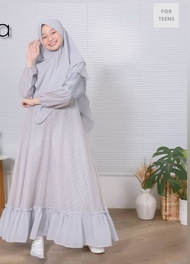 ALENA KIDS Dress Pesta Wanita Anak Syari Terbaru Gamis Pengajian Perempuan Tanggung Set Hijab Kekini