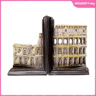 [DilidilidaMY] Classical Architectural Bookend Distressed Bookend with Arched Relief Facade Resin Bo