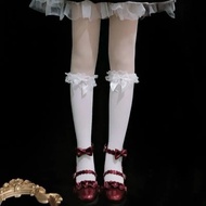 Lolita Lace JK Stockings Knot Lolita Socks Female Long Socks Lolita Soft Sister Jk Uniform Knee Sock
