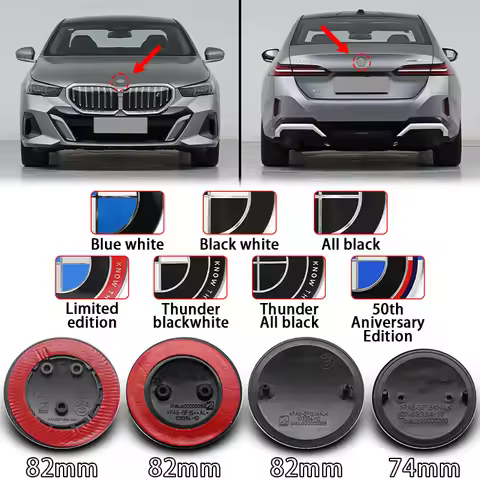 1/2pcs 82mm 74mm car Front Hood Emblem rear boot trunk logo For BMW M G20 G32 G11 X3 X5 X4 X6 X7 G30