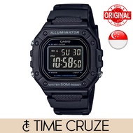 [Time Cruze] Casio W-218H All Black Resin Army Sports Men Analog Watch W-218H-1B W-218H W-218H-1 W-2