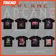 LEAGUE OF LEGENDS ARCANE Merch Cotton T-shirt Male and Women Plus Size JINX EKKO VI CAITLYN Anime Pr