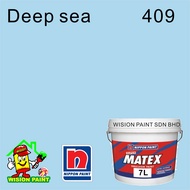 409 DEEP SEA ( 7 LITER ) NIPPON PAINT ( SUPER MATEX 7L ) EMULSION PAINT / CAT DALAM RUMAH / INTERIOR WALL