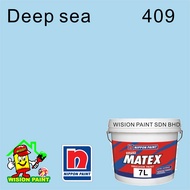 409 DEEP SEA ( 7 LITER ) NIPPON PAINT ( SUPER MATEX 7L ) EMULSION PAINT / CAT DALAM RUMAH / INTERIOR