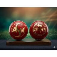 Cricket Ball (Red) Pure Leather Match Ball for Longer Version of Cricket