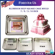 Aluminium Deep Square Cake Mould - 7 / 8 / 9 /10 Inch | Loyang Kek Segi-empat (4 Size)