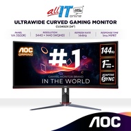 AOC CU34G2X 34" WQHD 144Hz Ultrawide Curved Gaming Monitor | VA | AdaptiveSync | HDR10 | 1ms