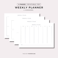 Weekly Planner, Productivity Planner, Weekly Organizer, Minimalist Planner