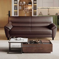 Genuine Leather Sofa Top Grain Leather Sofa  Nordic Long Sofa