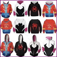 HT Spider-Man Across the Spider-Verse Hoodie Miles Morales Gwen Stacy Cosplay Hooded Sweatshirt Hall