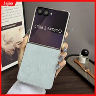Phone Case For Samsung Galaxy Z Flip 7 Flip7 FLIP7 5G Electroplated Leather Magnetic Folding Protect