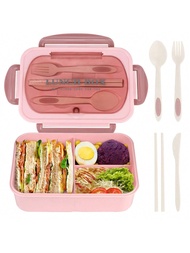1 hộp cơm Bento cho người lớn 1200ml, hộp đựng cơm trưa chống rò rỉ kèm đồ dùng, hộp đựng cơm trưa 3