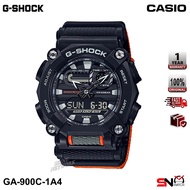 Casio G-Shock GA-900C Analog Digital Black Dial Orange Nylon Band Men Sports Watch Jam Tangan Lelaki