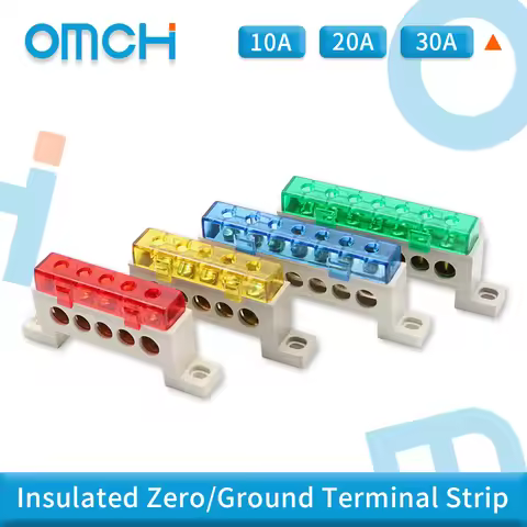 Terminal Block A10 7X11 9X14 3/4/5/6/7/8/10/12/15 Holes Neutral Terminal Block Brass Terminal Block 