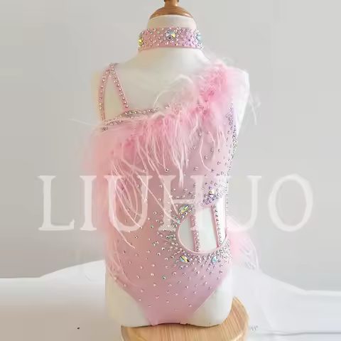 LIUHUO Pink Lyrical Dancing Dress for Performance Color Pole Skirt Factory Customize JC207