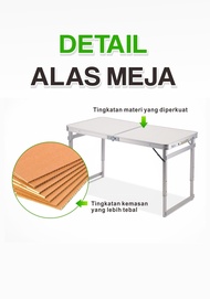 DISKON Meja Lipat Koper Portable Serbaguna Kaki Kotak  Uk 120cm x 60cm - Meja Lipat Koper Portable