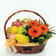 get well fruit basket/fruit hamper/fruit gift hamper/fruit basket with flowers