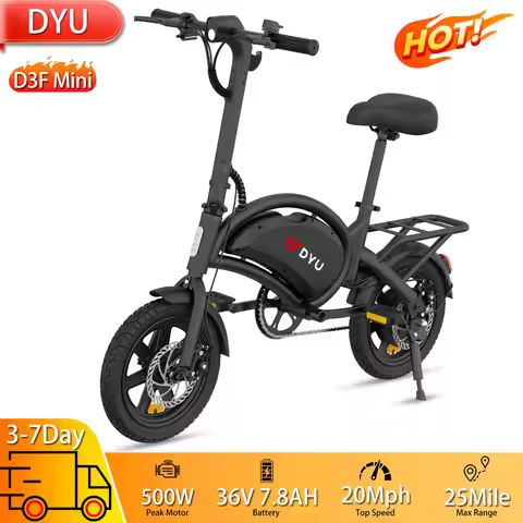Electric Bicycle DYU D3F 14" 250W Motor Foldable City E-Bike 36V 7.8AH Dual Disc Brakes Top Speed 25