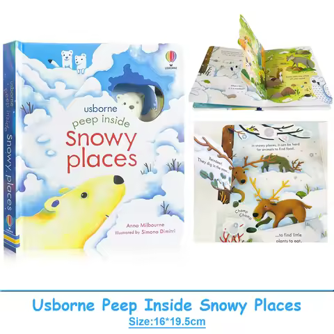 Usborne Peep Inside Snowy Places English Books Montessori Educational Parent-child Interaction Pictu