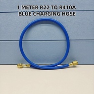 (1METER) R22 TO R410A BLUE CHARGING HOSE TUBE (5/16") CHECK GAS PRESSURE AIRCOND REFRIGERANT MANIFOL