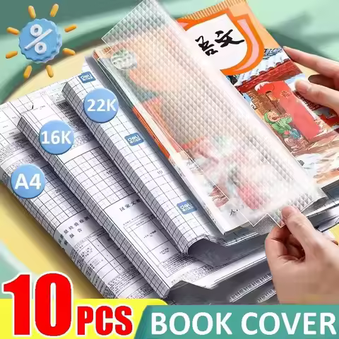 10 Sheets A4 Notebook Cover Self-adhesive Book Cover Wrap Waterproof Planners Book Case for Students