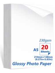 A5 Photo Paper  Waterproof Glossy for Photo Paper，A5 Size 230gsm Waterproof Embossed Card Paper Inkj