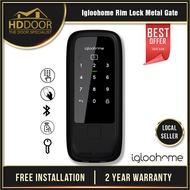 Igloohome Rim Lock Metal Gate | Igloohome Digital Lock | Best Fit for any type of Gate | Igloohome Digital Gate Lock | 5 Way Authentication