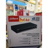 Dahua 10-port PoE Switch DH-CS4010-8ET-60 / DH-S3010-8ET2ET-60, web and app management, 8 PoE, speci