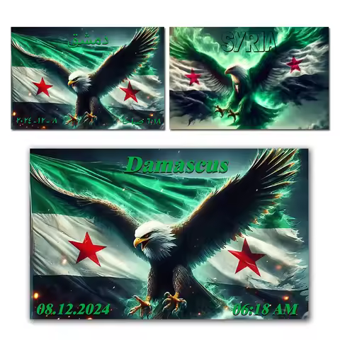 Syria Flag Damascus Flag of Syria Revolution Syria Free People's Flag Hanging Home Decoration