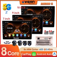 Evean[8G+64G 8Core Carplay] 9''/10'' inch Android Player Car Radio Stereo Bluetooth MP5 Multimedia Player with Wifi GPS 360 Panoramic Camera
