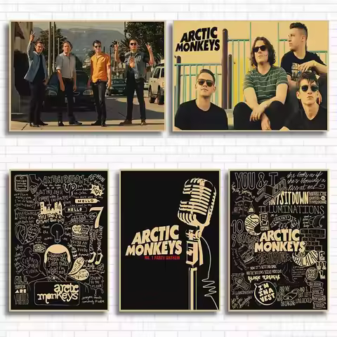 Arctic Monkeys rockers retro nostalgia kraft paper decorative poster Drawing core Wall stickers Pain