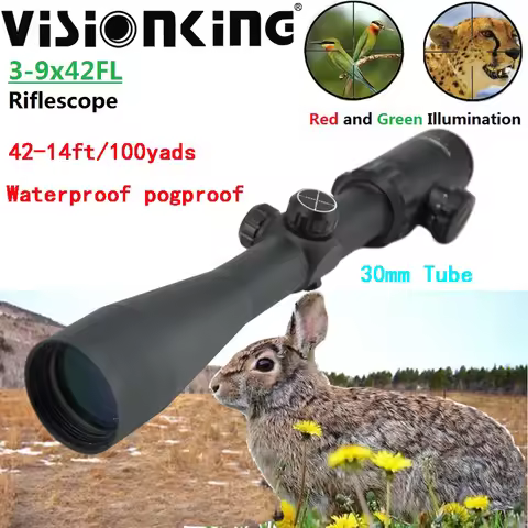 Visionking Original 3-9x42 Hunting Riflescope Lightweight Mil-dot Illuminated Tactical HD Optical SF