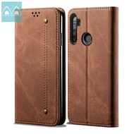 Fashion Retro Case For OPPO Realme 5 5S 5i/Realme C3/ Realme 5 Pro/Realme Q Jeans Style Magnet Flip 