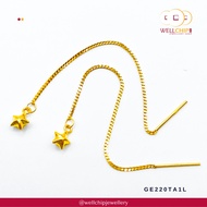 WELL CHIP Drop Earring - 916 Gold/Anting Jatuh - 916 Emas