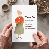 Teacher's Day Thank You Greeting Card with Translucent Envelope for Teacher 10 x 15 cm