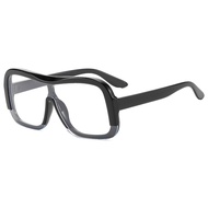 One-piece Oval Aviator Anti Blue Light Plain Glasses Women