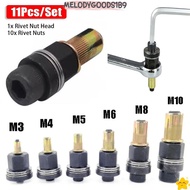 MELODYGOODS1B9 11Pcs/Set Hand Rivet Nut, Mandrel Staple Easy Installation Manual Riveter Tool, For R