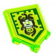 Lego 22385pb128 Tile Modified 2 x 3 Pentagonal with Nexo Power Shield
