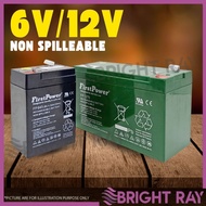 6V/12V NON-SPILLABLE RECHARGEABLE BATTERY Sealed Lead Battery Torchlight Remote Control Car Solar CC