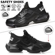 Size 36-48 Safety Shoes Safety boots Steel Fashion Heavy Duty Safety Boot Kasut Safety Anti Smash Steel toe cap Anti Slip Work shoes Wear-resistant sports shoes